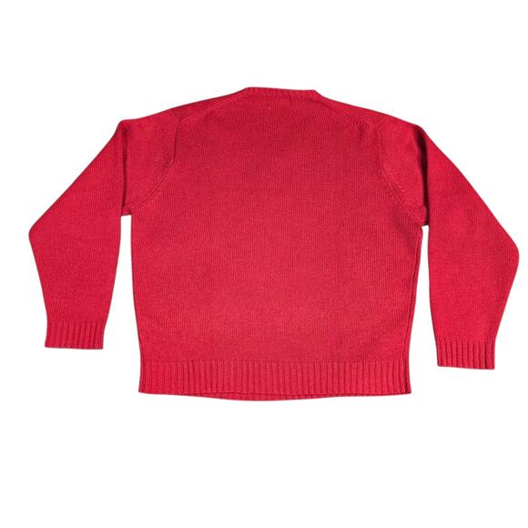 Vintage Polo By Ralph‎ Lauren Sweater Mens XL Red Lambs Wool V Neck Grandpa - Picture 3 of 16